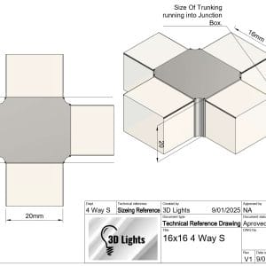 16x16 4way | Sharp Corner (No Inspection Cover)