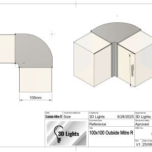 100x100 Outside mitre | Round Corner
